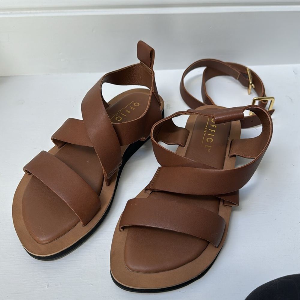 Brown Square Toe Sandals